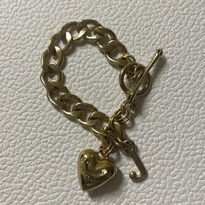 Juicy Couture heart bracelet with “J”